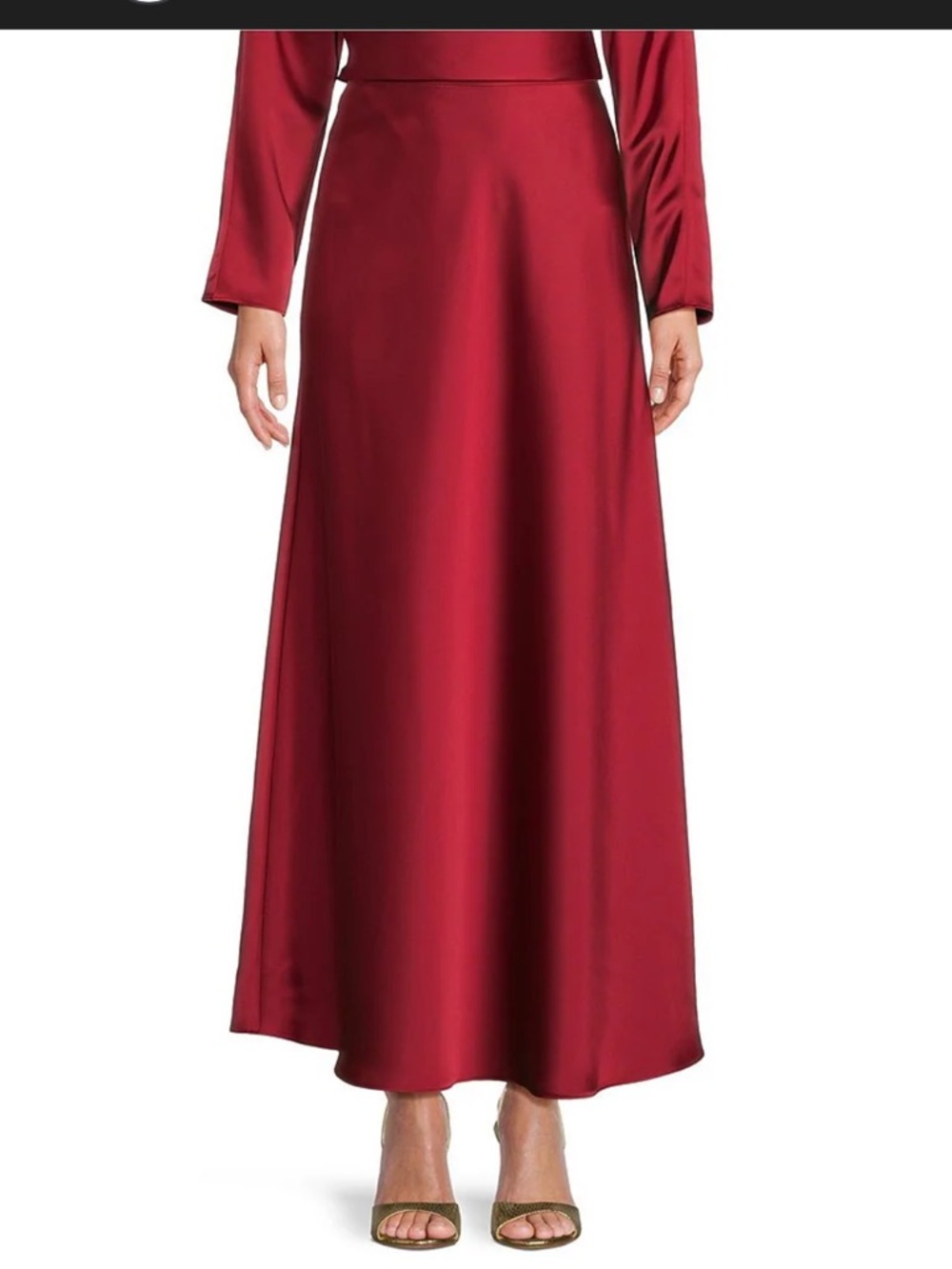 Antonio Melani NWT Elegant Satin Maxi Skirt in Red sz 18